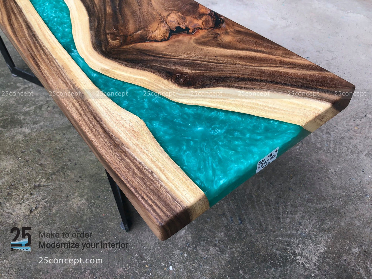wooden coffee table, Epoxy resin TV Shelf