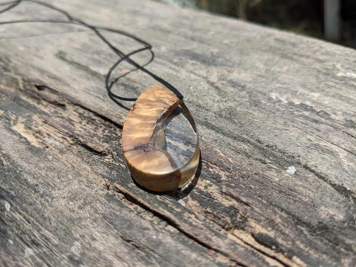 Wood resin transparent pendant