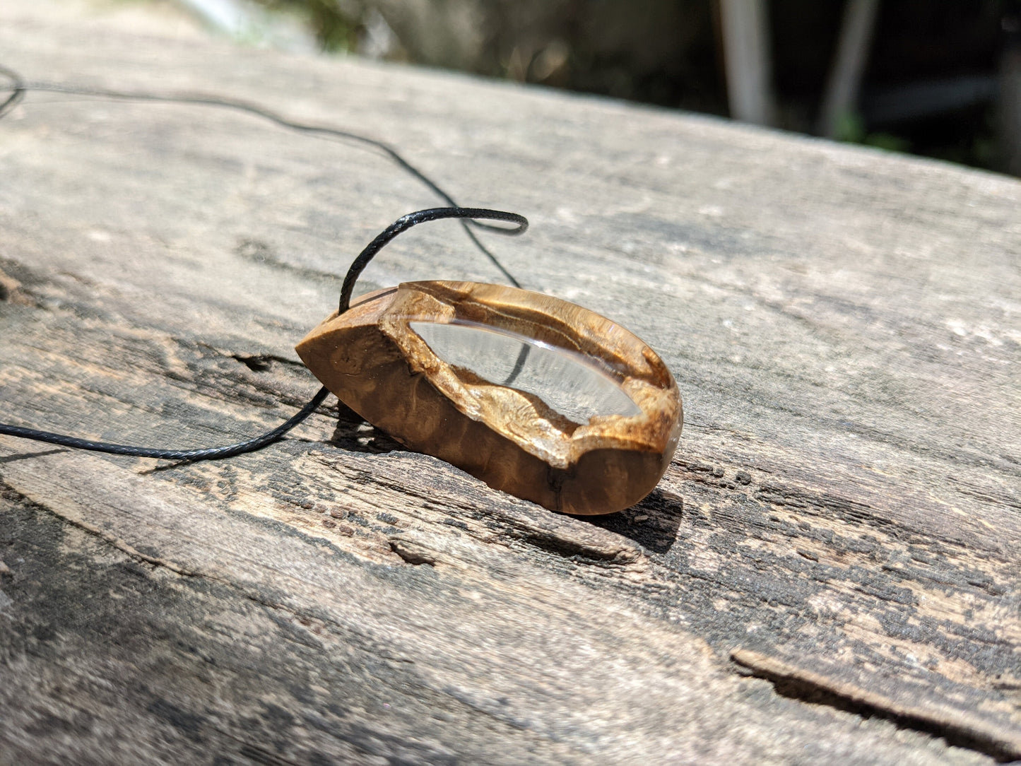 Wood resin transparent pendant