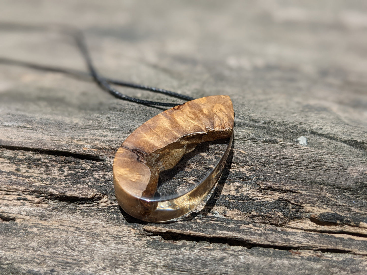 Wood resin transparent pendant
