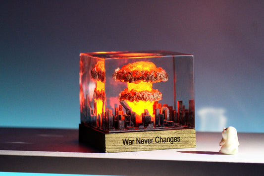 Atomic bomb resin lamp