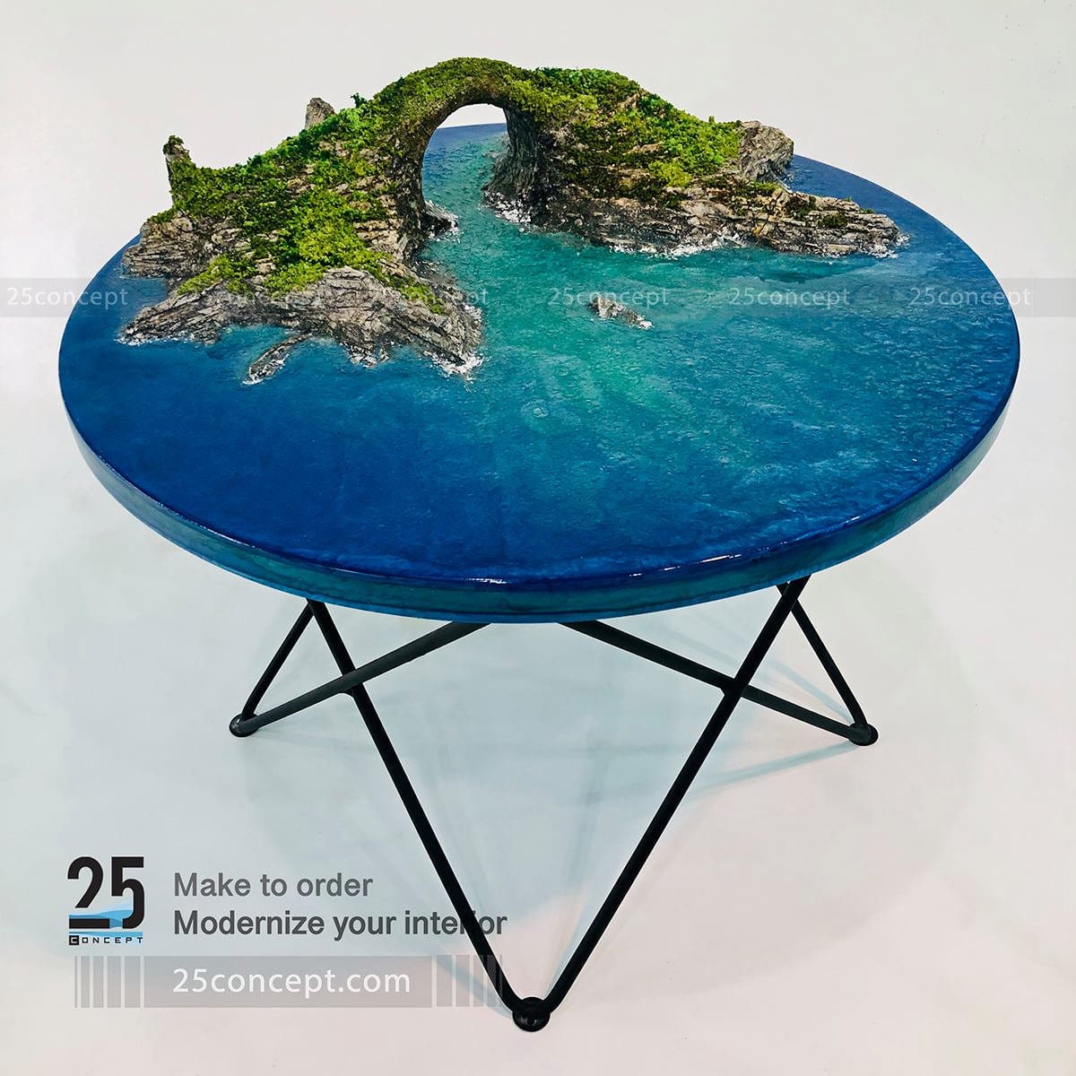 Ocean resin table, Resin table, epoxy coffee table