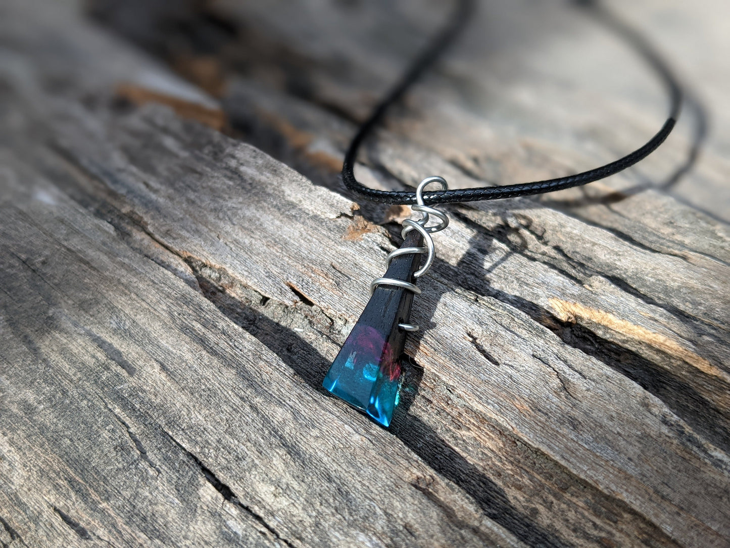 Blue resin pendant