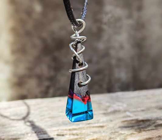 Blue resin pendant