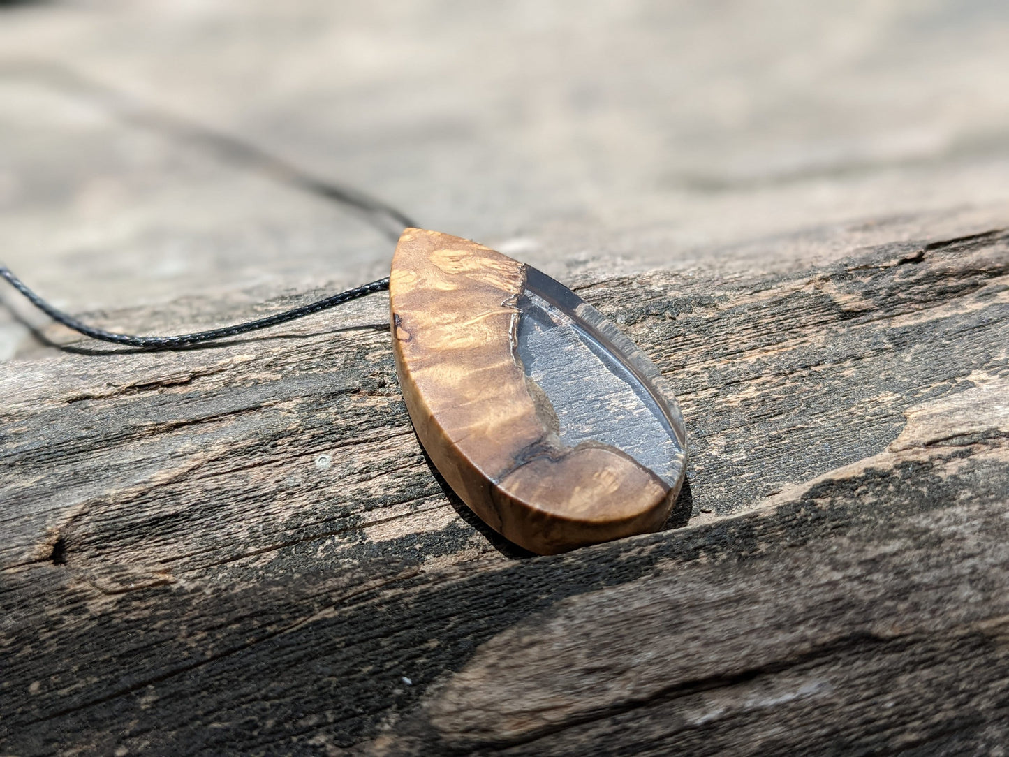 Wood resin transparent pendant