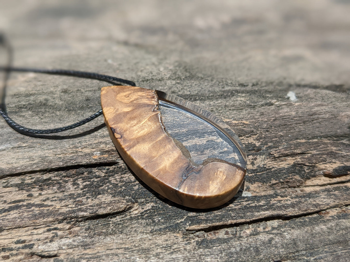 Wood resin transparent pendant