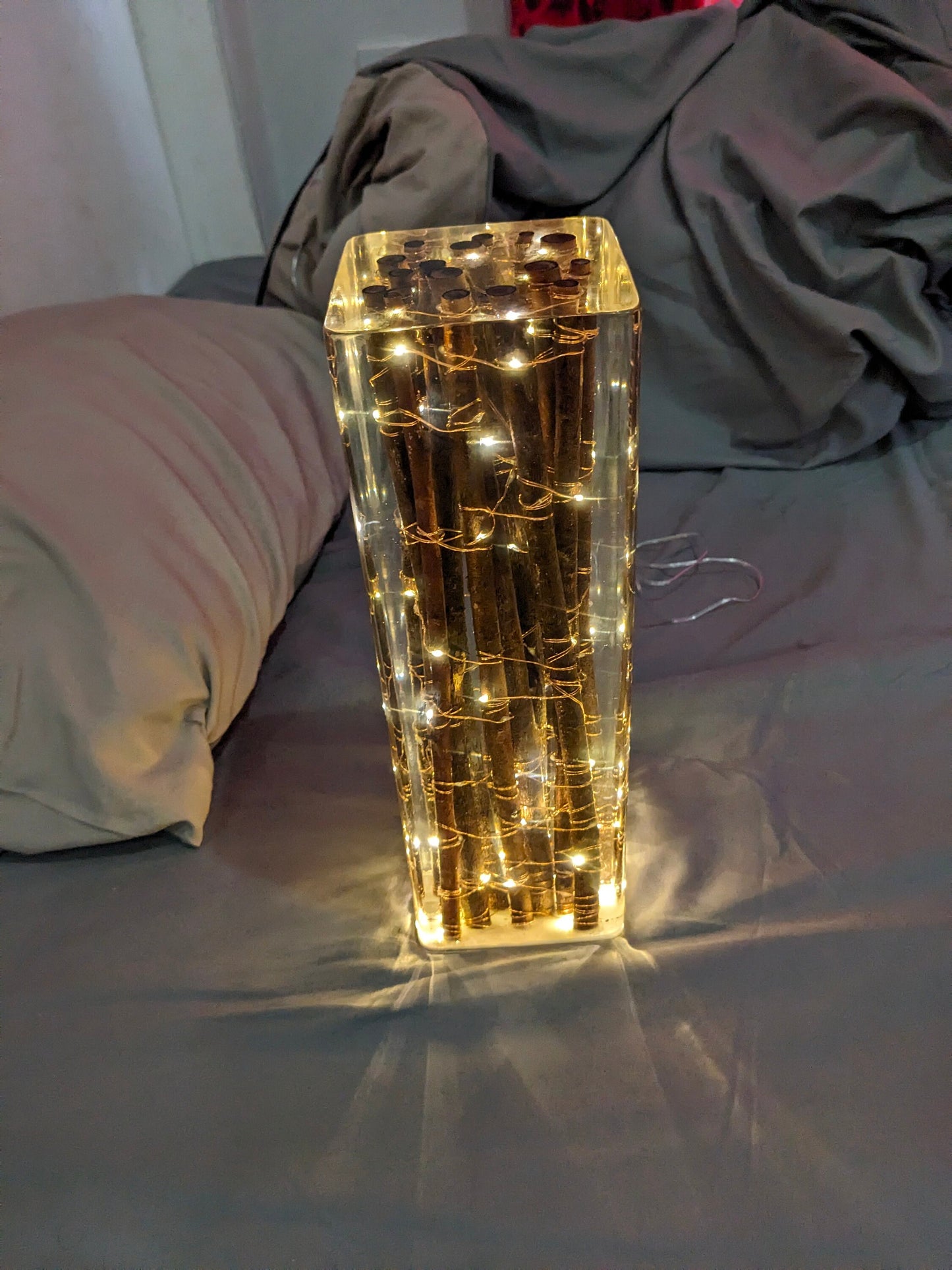 Firefly lamp, Wood Epoxy Table Lamp, Resin Lamp