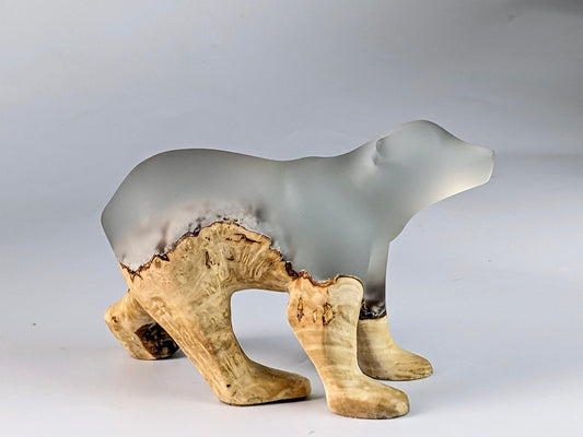 Handcrafted bear statue, Bear sculpture, Resin art