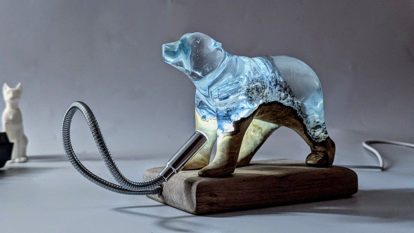 Handcrafted bear lamp