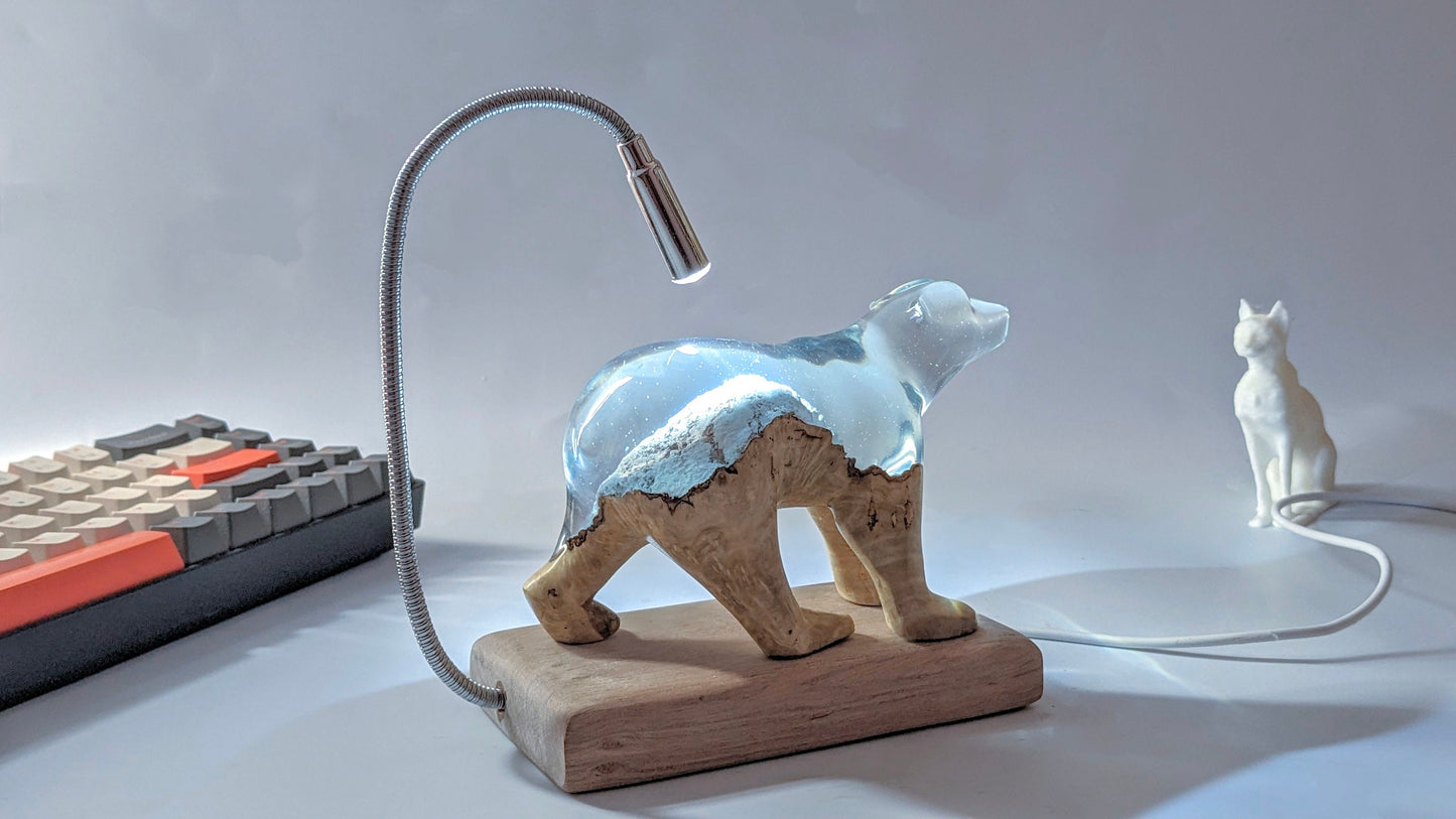 Handcrafted bear lamp