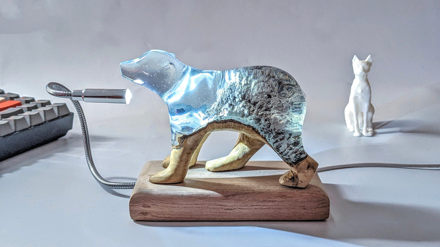 Handcrafted bear lamp