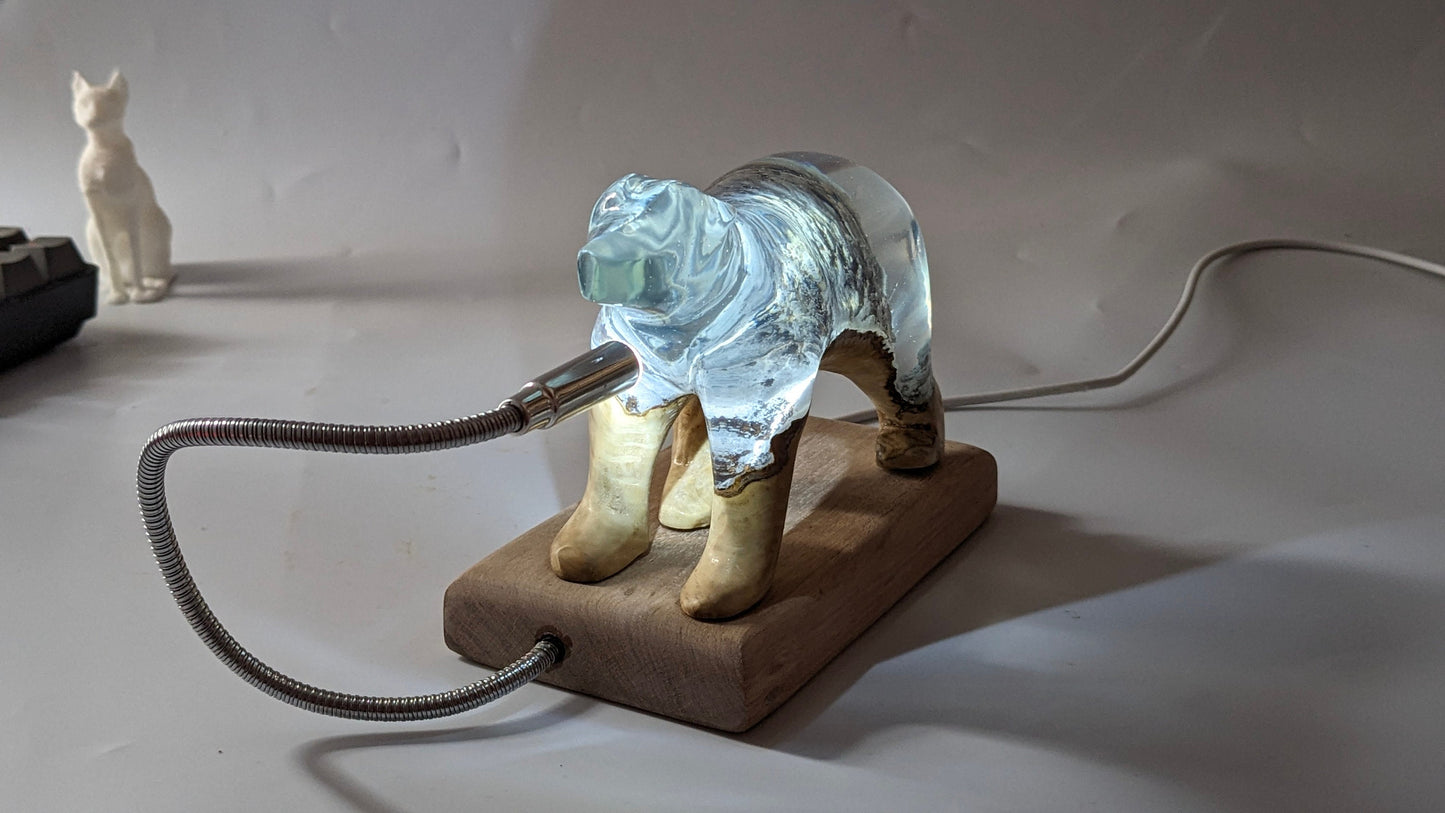 Handcrafted bear lamp