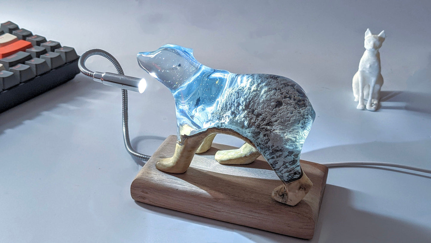 Handcrafted bear lamp