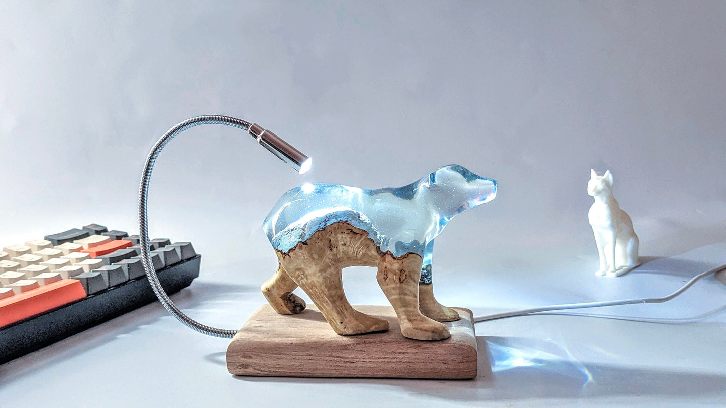 Handcrafted bear lamp