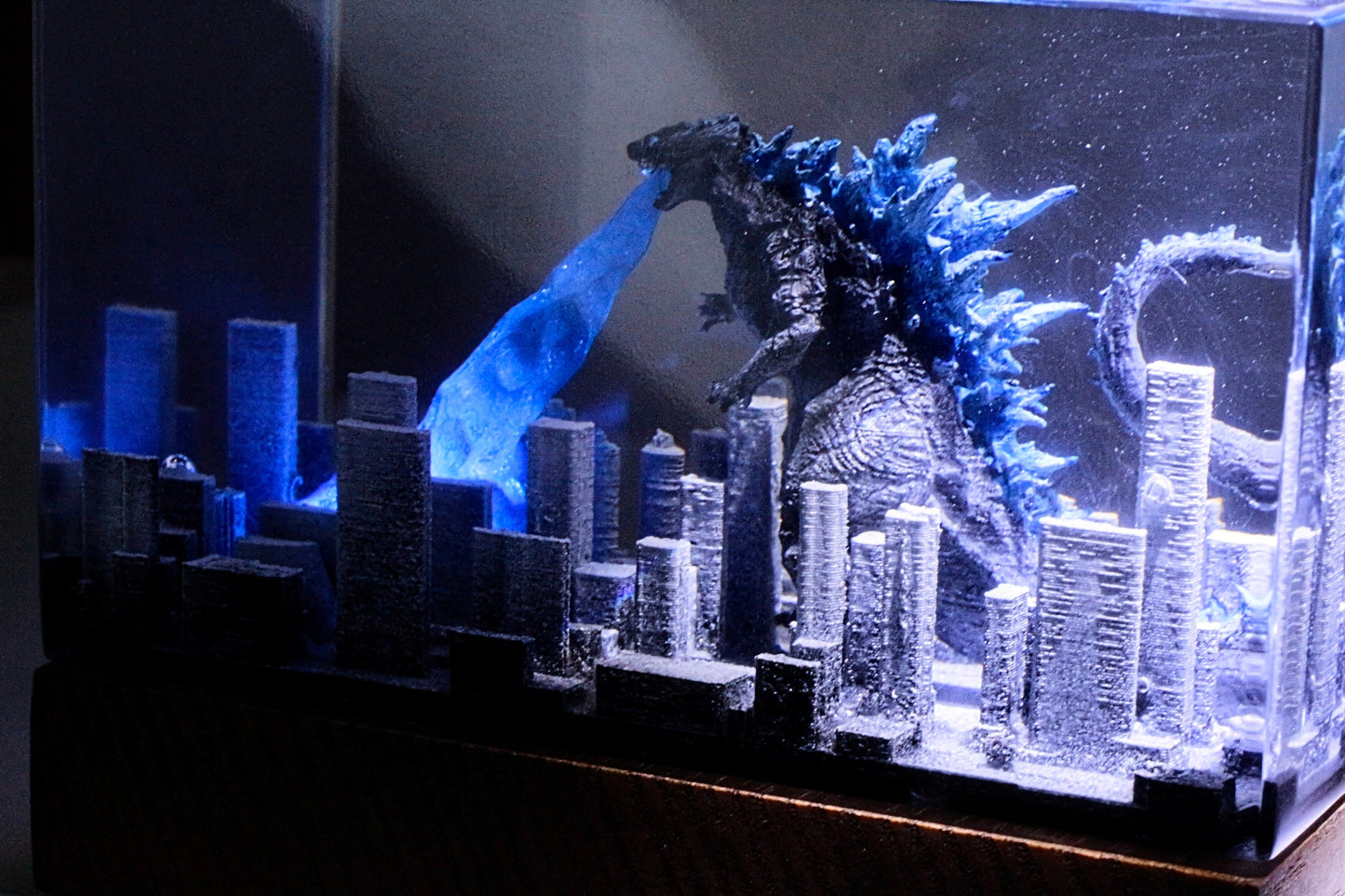 Godzilla resin lamp