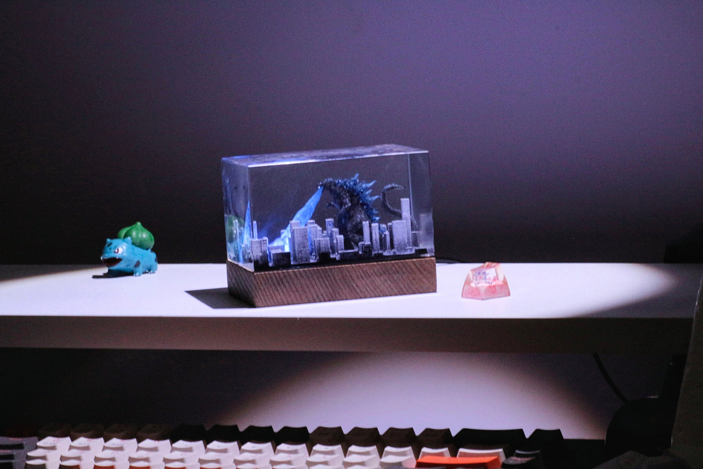 Godzilla resin lamp