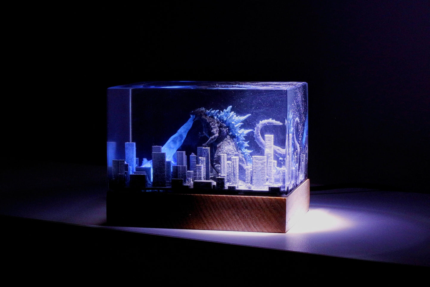 Godzilla resin lamp