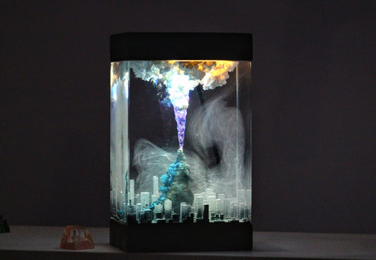 Godzilla resin lamp