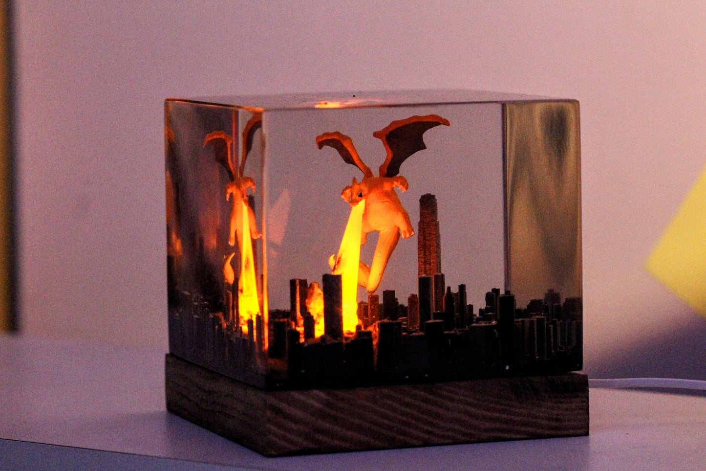 Custom CHARIZARD Resin wood Lamp