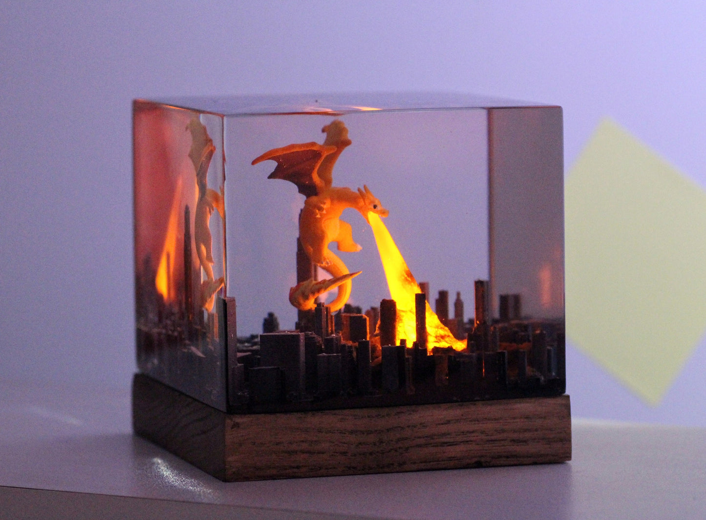 Custom CHARIZARD Resin wood Lamp