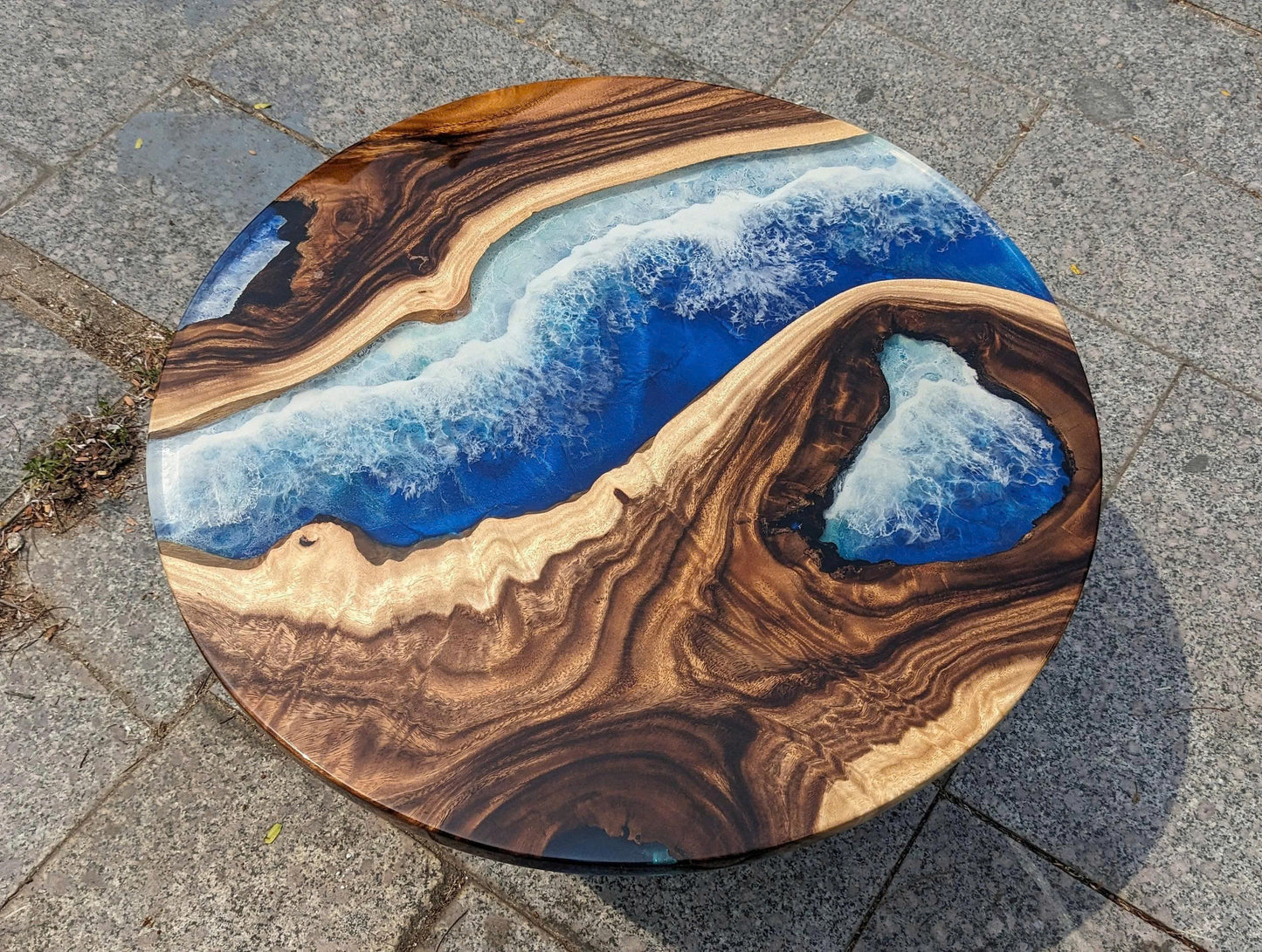 Personalized Ocean Resin Epoxy Table, Custom Live Edge Ocean Table, Dining Room Table, Resin Beach Table, Epoxy Resin Table, Unique Table